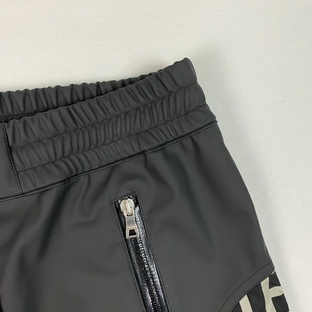 BALMAIN mens Maxi Monogram Knee-Pad Track Pants Nylon Jogger‎ Black Ivory 48